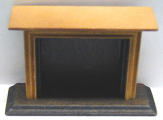 Dollhouse Miniature Wood Fireplace - Walnut